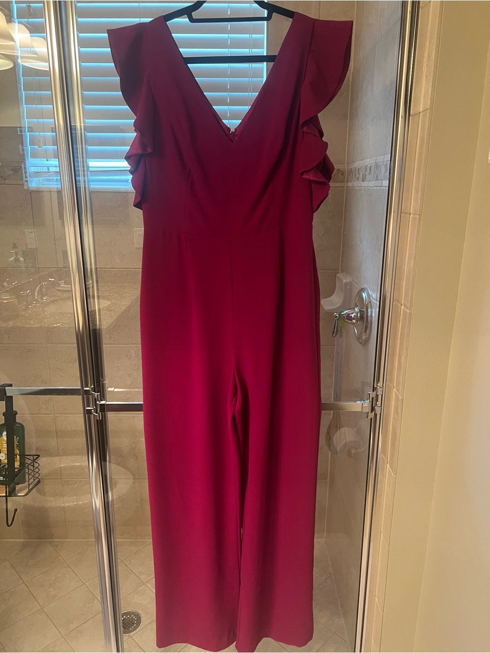 Lilly Pulitzer Kallie Ruffle Jumpsuit Bordeaux Berry size 10